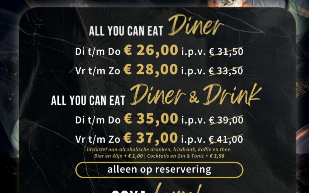 Heropening Restaurant Goya Heerhugowaard – met feestelijke All You Can Eat & Lunch aanbiedingen